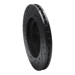R1 90-93 Asuna SUNFIRE Front Right Drilled & Slotted Black Brake Rotor