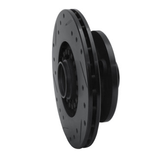 R1 84-85 Mazda RX-7 Front Right Drilled & Slotted Black Brake Rotor