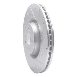 R1 07-09 Mercedes-Benz GL320 Front Right Drilled & Slotted Silver Brake Rotor