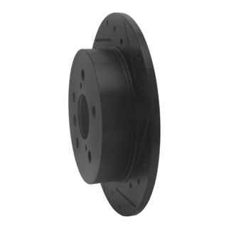 R1 18-24 Toyota Camry Rear Right Drilled & Slotted Black Brake Rotor