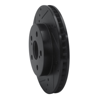 R1 16-22 Toyota Prius Front Left Drilled & Slotted Black Brake Rotor