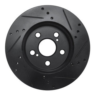 R1 16-22 Toyota Prius Front Left Drilled & Slotted Black Brake Rotor