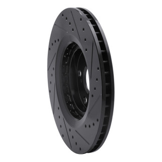R1 08-21 Lexus NX200T Front Left Drilled & Slotted Black Brake Rotor