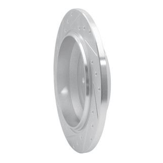 R1 06-12 Mercedes-Benz ML350 Rear Right Drilled & Slotted Silver Brake Rotor