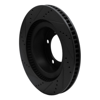 R1 07-22 Lexus LX570 Front Right Drilled & Slotted Black Brake Rotor
