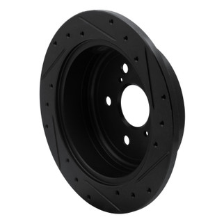 R1 04-10 Toyota SIENNA Rear Left Drilled & Slotted Black Brake Rotor