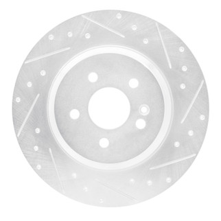 R1 00-05 Mercedes-Benz ML55 AMG Rear Right Drilled & Slotted Silver Brake Rotor