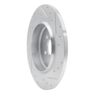 R1 00-05 Mercedes-Benz ML430 Rear Left Drilled & Slotted Silver Brake Rotor