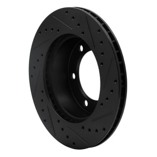 R1 95-04 Toyota Tacoma Front Left Drilled & Slotted Black Brake Rotor