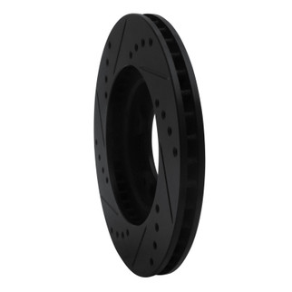R1 95-04 Toyota Tacoma Front Right Drilled & Slotted Black Brake Rotor