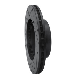 R1 91-98 Toyota 4Runner Front Right Drilled & Slotted Black Brake Rotor