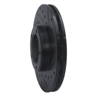 R1 85-92 Toyota Pickup Front Right Drilled & Slotted Black Brake Rotor
