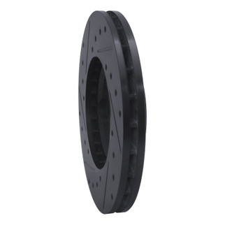 R1 85-92 Toyota Pickup Front Right Drilled & Slotted Black Brake Rotor