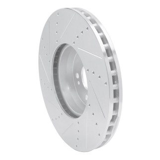 R1 15-23 Mercedes-Benz C350E Front Right Drilled & Slotted Silver Brake Rotor