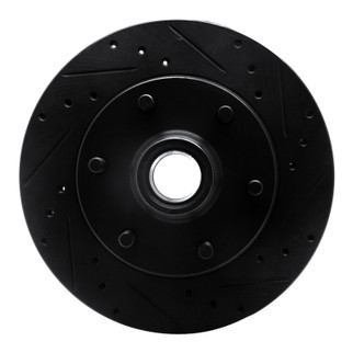 R1 88-96 Chevrolet C2500 Front Right Drilled & Slotted Black Brake Rotor