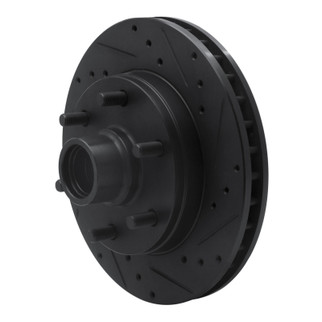 R1 88-96 Chevrolet C2500 Front Right Drilled & Slotted Black Brake Rotor