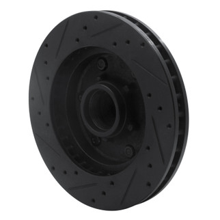 R1 88-96 Chevrolet C2500 Front Right Drilled & Slotted Black Brake Rotor