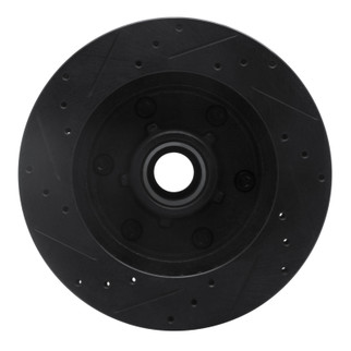 R1 88-96 Chevrolet C2500 Front Right Drilled & Slotted Black Brake Rotor
