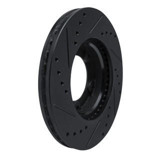 R1 84-95 Toyota Pickup Front Right Drilled & Slotted Black Brake Rotor