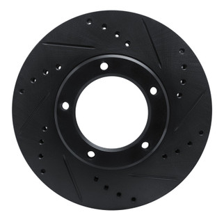 R1 84-95 Toyota Pickup Front Right Drilled & Slotted Black Brake Rotor