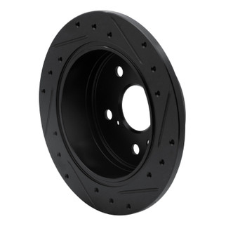 R1 02-08 Lexus ES300 Rear Left Drilled & Slotted Black Brake Rotor