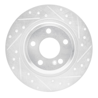 R1 12-20 Mercedes-Benz SLK250 Rear Right Drilled & Slotted Silver Brake Rotor