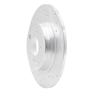 R1 12-20 Mercedes-Benz SLK250 Rear Right Drilled & Slotted Silver Brake Rotor