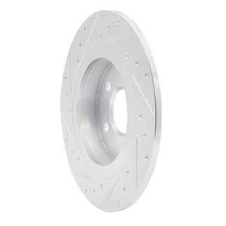 R1 12-20 Mercedes-Benz SLK250 Rear Right Drilled & Slotted Silver Brake Rotor
