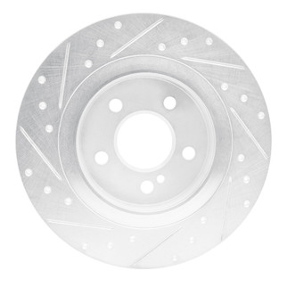 R1 12-20 Mercedes-Benz SLK250 Rear Right Drilled & Slotted Silver Brake Rotor