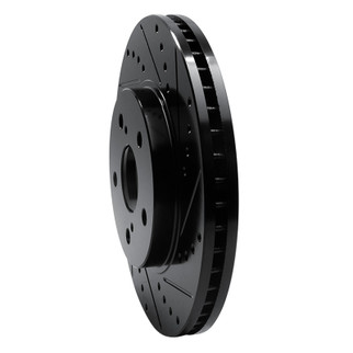R1 02-15 Lexus ES300 Front Right Drilled & Slotted Black Brake Rotor