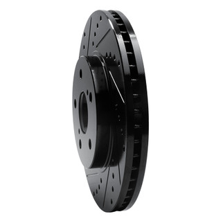 R1 02-15 Lexus ES300 Front Left Drilled & Slotted Black Brake Rotor