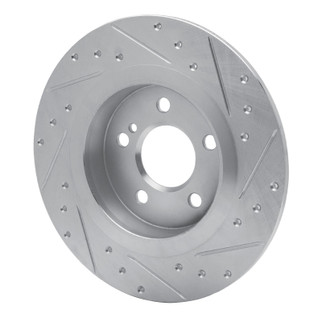 R1 12-20 Mercedes-Benz SLC300 Rear Left Drilled & Slotted Silver Brake Rotor