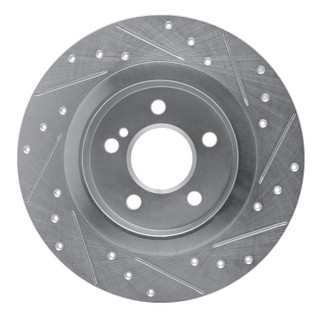 R1 12-20 Mercedes-Benz SLC300 Rear Left Drilled & Slotted Silver Brake Rotor