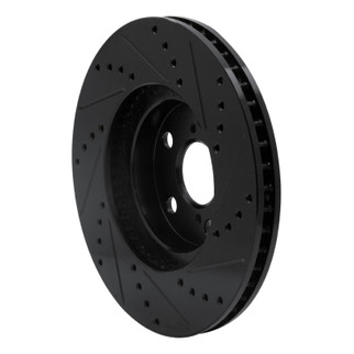 R1 00-10 Pontiac Vibe Front Left Drilled & Slotted Black Brake Rotor