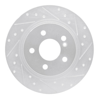 R1 08-15 Mercedes-Benz C250 Rear Right Drilled & Slotted Silver Brake Rotor