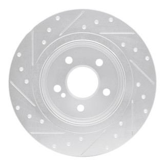 R1 08-15 Mercedes-Benz C250 Rear Right Drilled & Slotted Silver Brake Rotor
