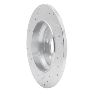R1 07-13 Mercedes-Benz CL550 Rear Right Drilled & Slotted Silver Brake Rotor