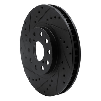 R1 93-98 Toyota Supra Front Left Drilled & Slotted Black Brake Rotor