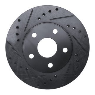 R1 92-95 Toyota MR2 Front Left Drilled & Slotted Black Brake Rotor