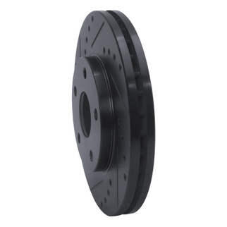 R1 92-95 Toyota MR2 Front Left Drilled & Slotted Black Brake Rotor