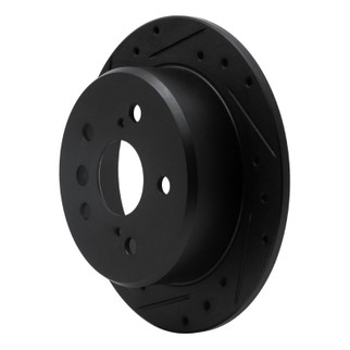 R1 92-03 Lexus ES300 Rear Left Drilled & Slotted Black Brake Rotor