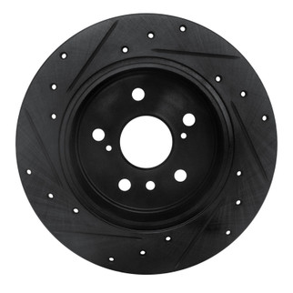 R1 92-03 Lexus ES300 Rear Right Drilled & Slotted Black Brake Rotor