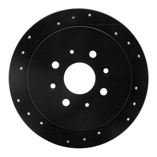 R1 14-20 Peugeot 208 (Mexico) Rear Left Drilled & Slotted Black Brake Rotor