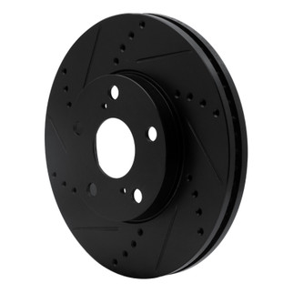 R1 92-06 Lexus ES300 Front Left Drilled & Slotted Black Brake Rotor