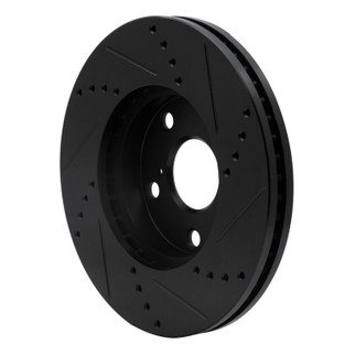 R1 92-06 Lexus ES300 Front Left Drilled & Slotted Black Brake Rotor