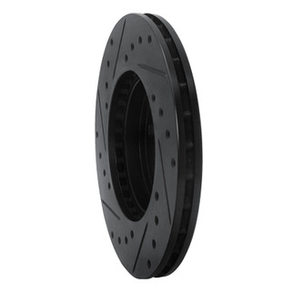 R1 90-91 Toyota Celica Front Right Drilled & Slotted Black Brake Rotor