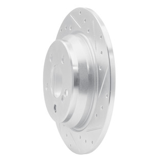 R1 03-06 Mercedes-Benz S350 Rear Right Drilled & Slotted Silver Brake Rotor