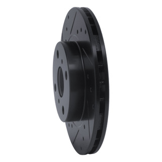 R1 87-92 Geo Prizm Front Left Drilled & Slotted Black Brake Rotor