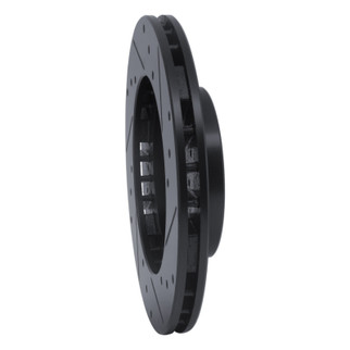 R1 87-92 Geo Prizm Front Left Drilled & Slotted Black Brake Rotor
