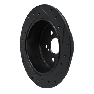 R1 86-93 Lexus ES250 Rear Left Drilled & Slotted Black Brake Rotor